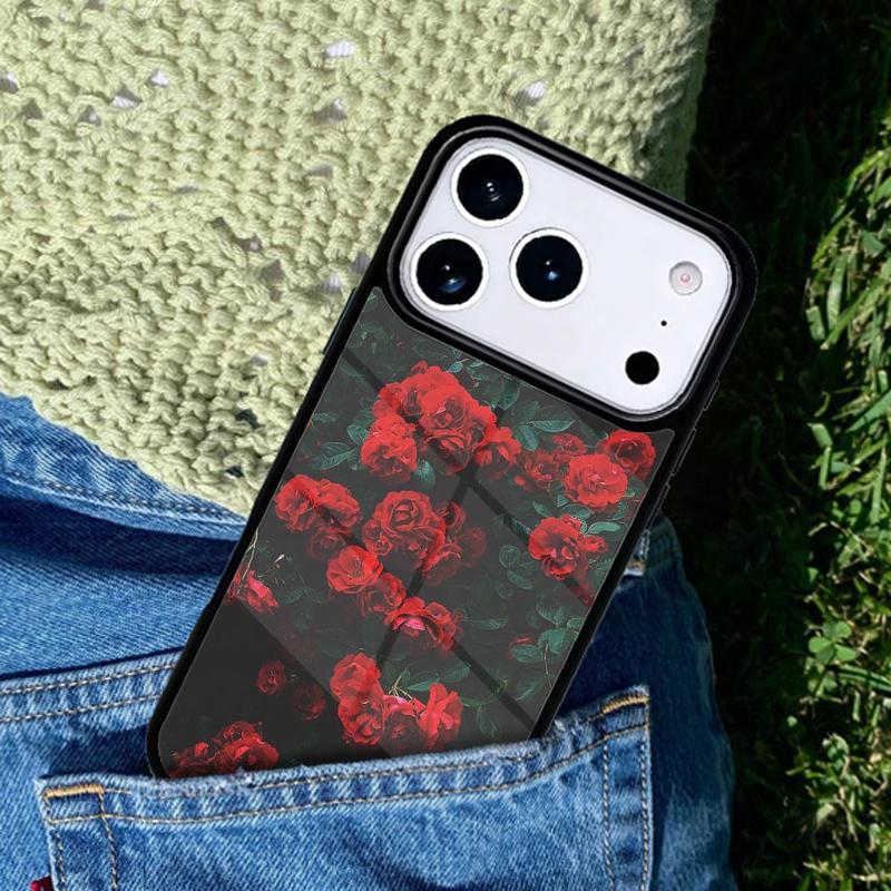 Rose Flower Floral Phone Case For iPhone 17 AIR 16 Pro Max 15 14 Pro 11 12 13 Shockproof Silicone Cover
