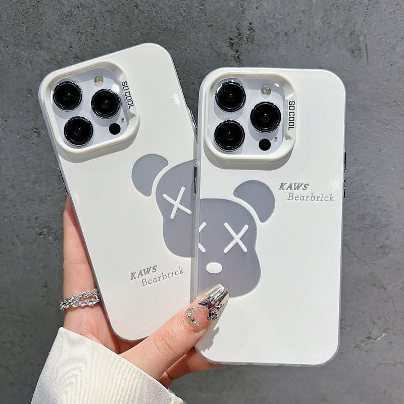 Simple Couple Violent Bear iPhone11promax Apple 11 Mobile Phone Case 11 Yuan Gas Case 11IMD11 Color Silver X