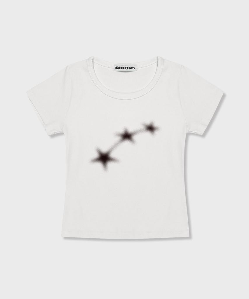 CHICKS Mini Starlight Crop Slim Fit Short Sleeve T-Shirt Black