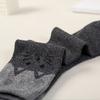5 pairs of mixed color autumn and winter thick and warm cat head cartoon rabbit blended midsole women's socks