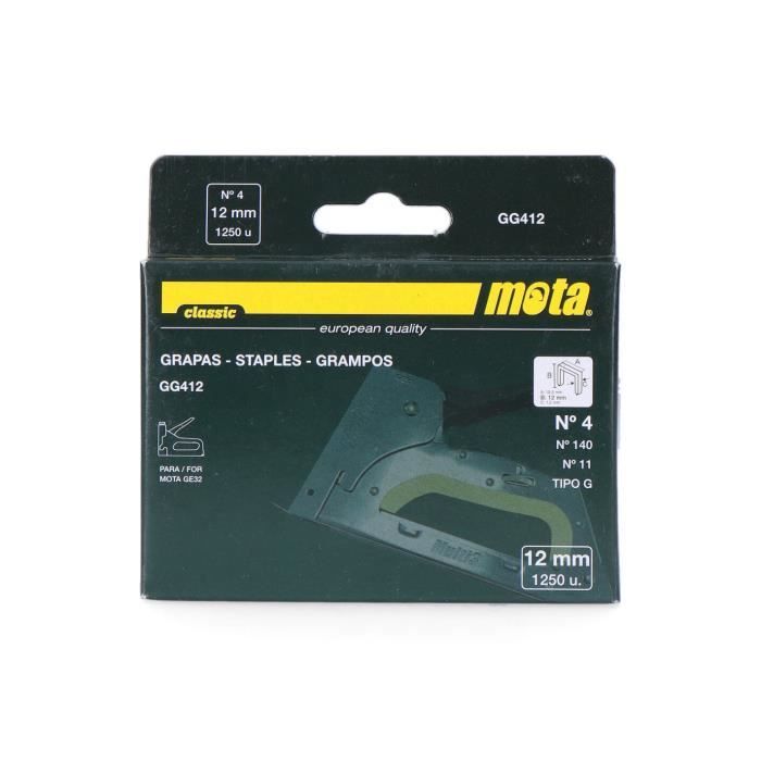 Agrafes Numéro 4 De 12mm 1000 Unit. Gg412 Mota