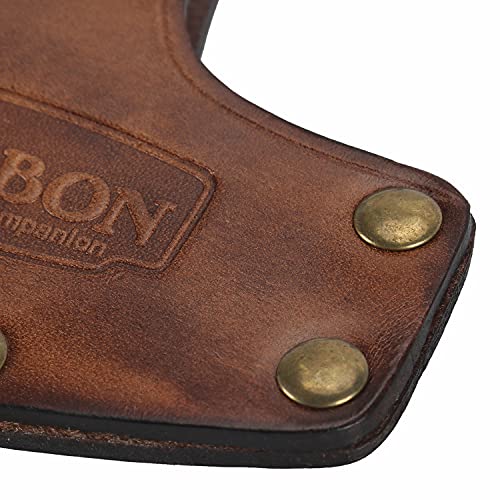 TOURBON Axe Cover Sheath Leather Hand Axe Case for Camping and Wood Splitting