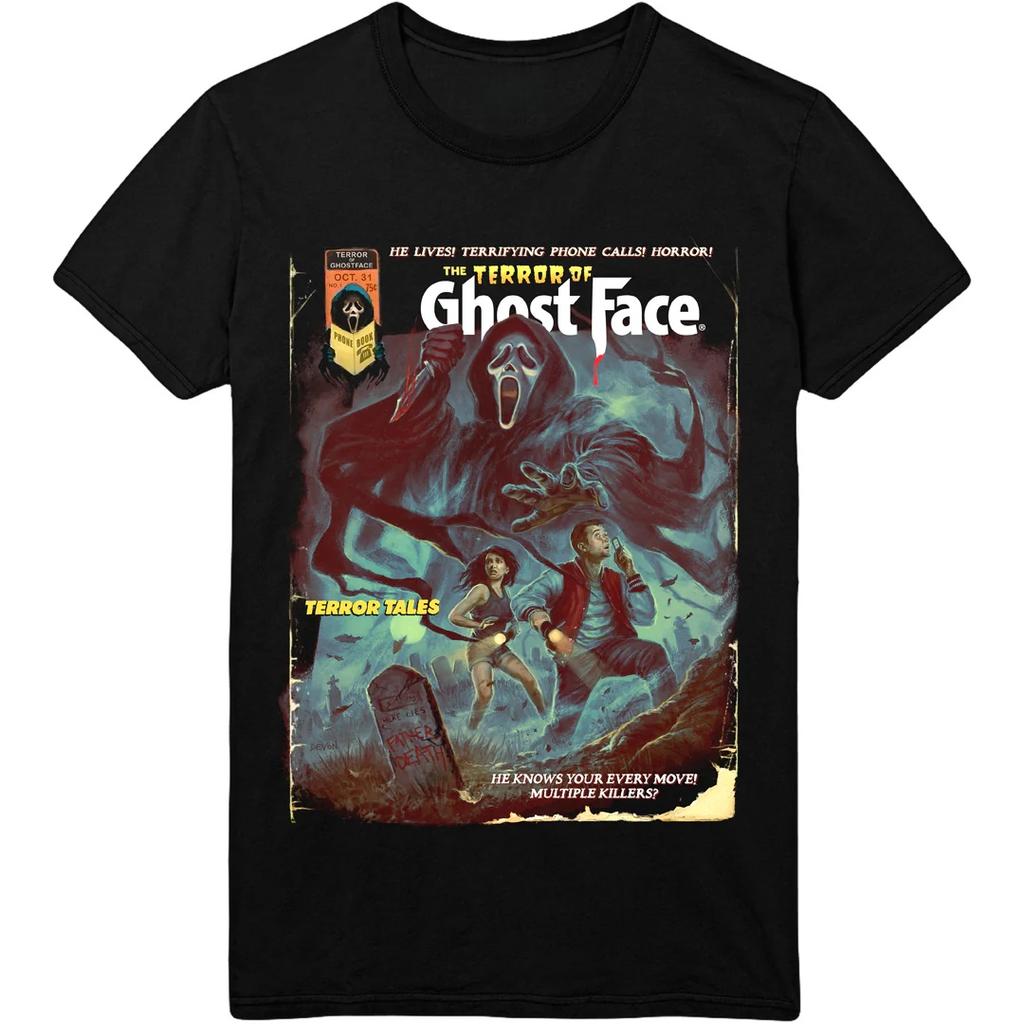 Scream Movie Ghost Face Tshirt for Men and Women Summer Pure Cotton Clothing Fashion Gothic Short Sleeved Tshirt Unisex