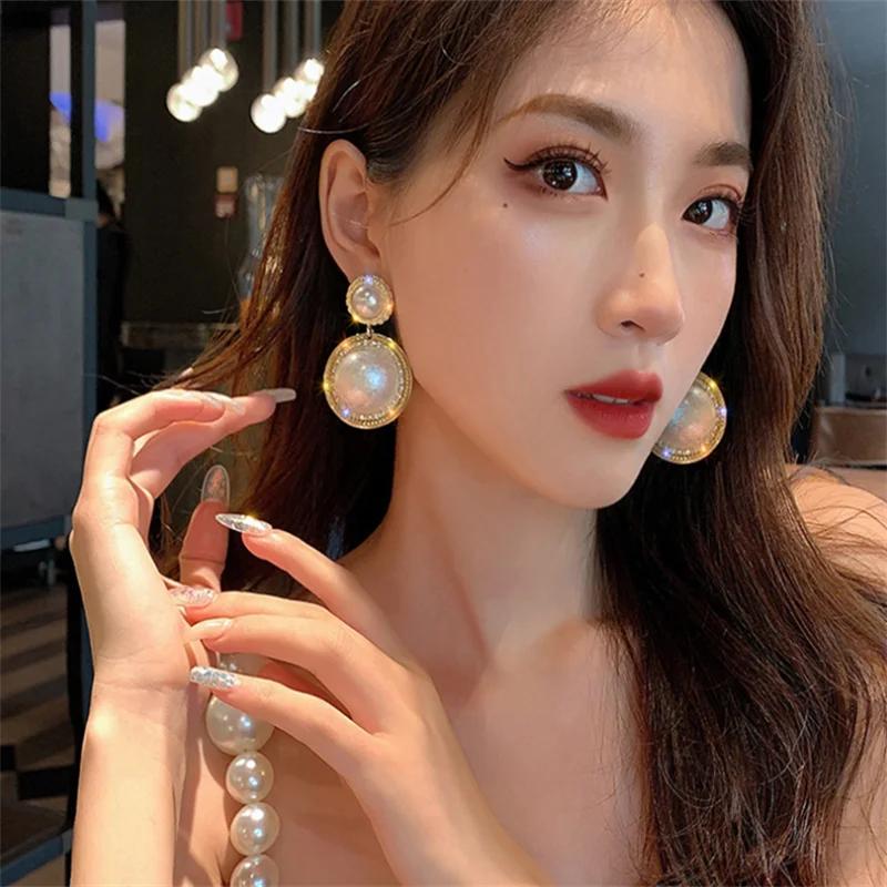 Elegant Fashion Big Pearl Dangle Earrings  for Women Girl Gift Jewelry Wholesale