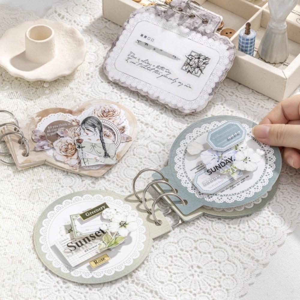 15pcs Set Elegant Vintage Journal GO Lace Design Craft Paper Diary Album Materials Journaling Materials Album Making