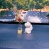 Cute Car Interior Decoration 2Pcs Rabbit Flower Vase Ornament Non-slip Center Console Decor for Drivers