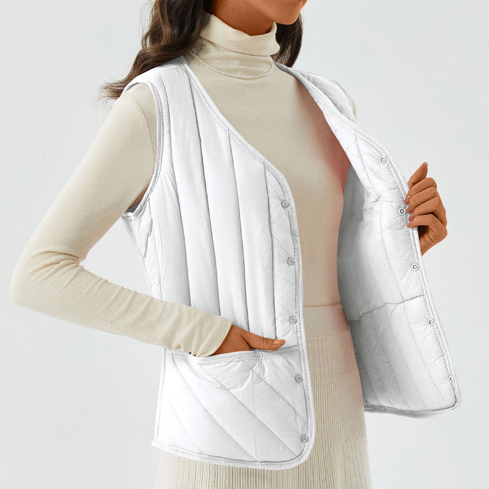 

Женская модная легкая куртка с воротником-стойкой, многоцветное пальто на молнии и пуговицах XL белый