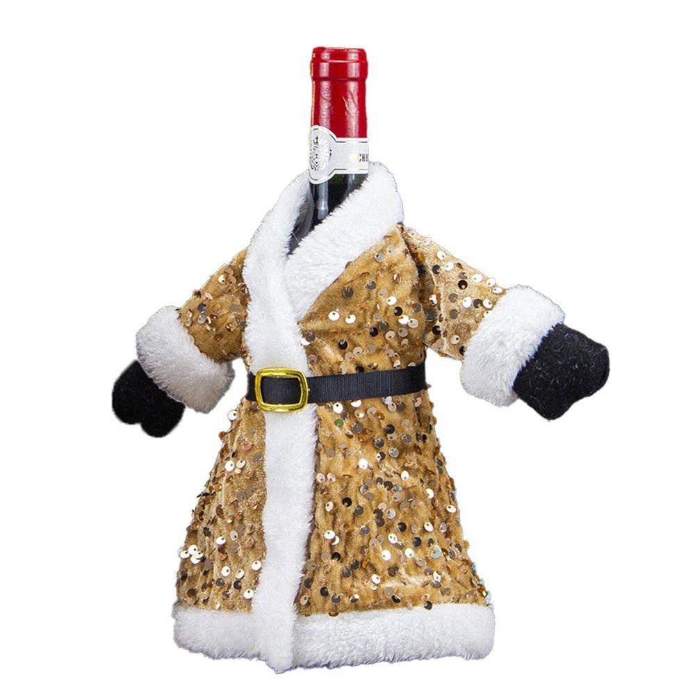 Portable Glitter Plush Wine Bottle Set Santa Claus Wine Pouch Gift Champagne Wine Bag  Party Favors