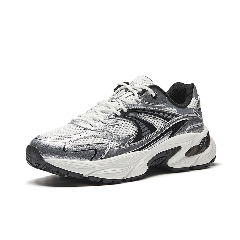 Anta AT802 Trendy Retro Breathable Lightweight Low-Top Casual Shoes Men sneaker White Silver Black 912528802-3