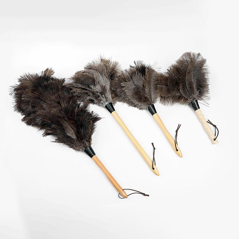 Feather Duster Wooden Handle Duster Anti-Static Dust Removal Dusters Ostrich Duster Feather Fur Brush For Home Cleaning Tools