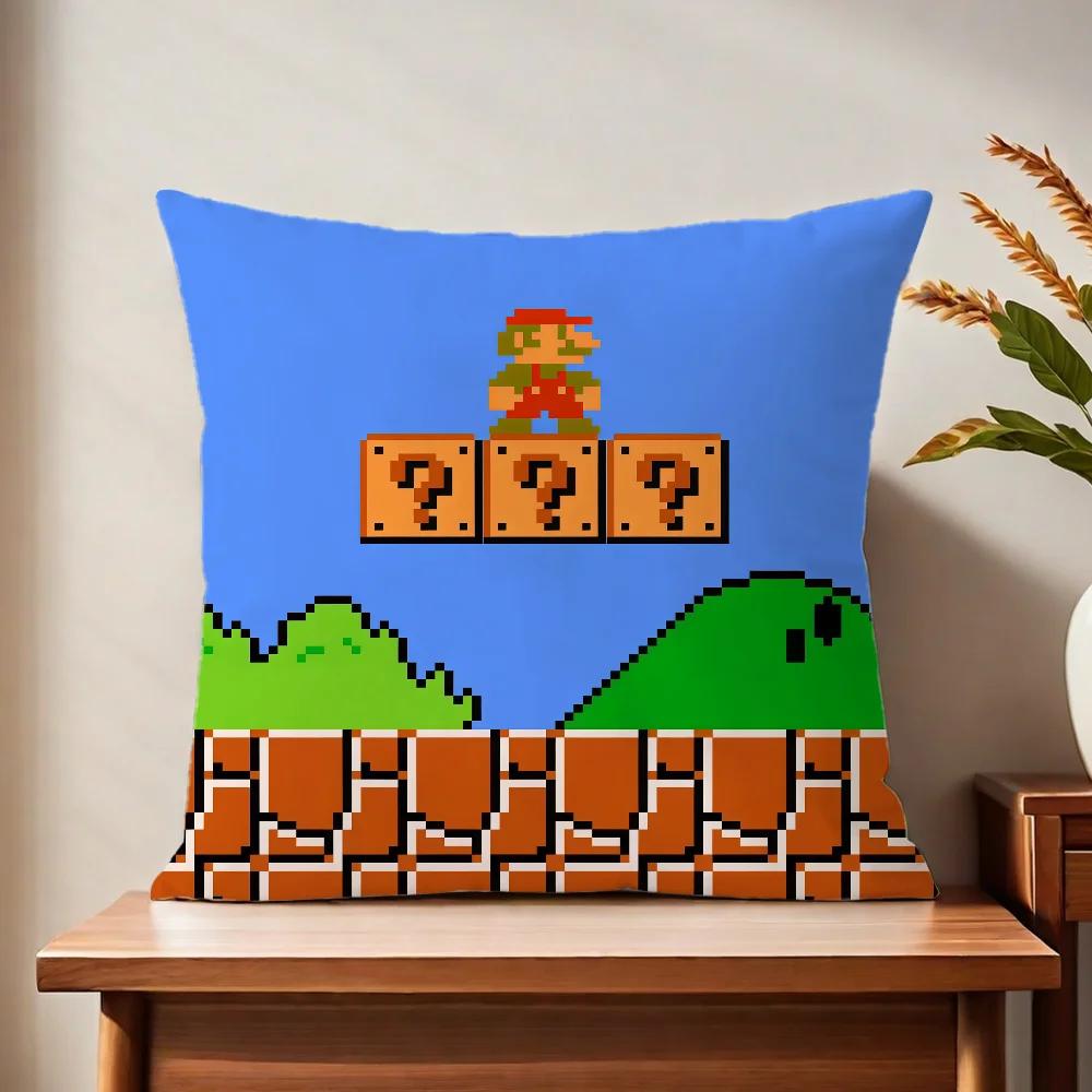 

VIKAMA Fan Art Pixel Face Decorative Pillow Cover Soft Square Protective Pillowcase for Sofa Living Room Bedroom Home Office 45X45cm