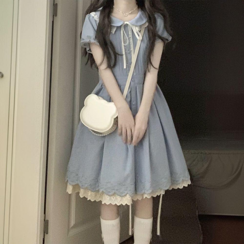 Petite Fairy Princess Lace Doll Collar Dress