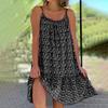 1PC Women A-line Dress Polyester Beach Dress Sundress Floral Printed Loose Sleeveless