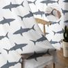 Cartoon Shark Sea Grey Sheer Curtains for Living Room Decoration Window Curtains for Kitchen Tulle Voile Organza Curtains