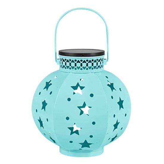 Outdoor Star Solar Lantern Waterproof Garden Light with Star Hollow Design Warm LED Glow Solar Lamp for Yard Patio Porch Lawn Pathway Decoration