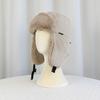 Lei Feng Hat Plaid Print Velvet Lining Buckle Closure Ear Protection Hat Windproof Cold Weather Outdoor Hat