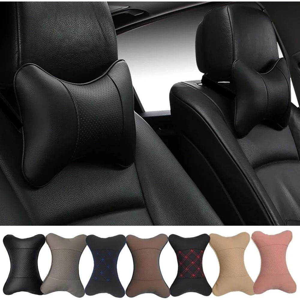 T25Car Leather Headrest,breathable Perforated Neck Pillow,car Accessories,for Volkswagen Passat Santana Tiguan Golf Bora Jetta