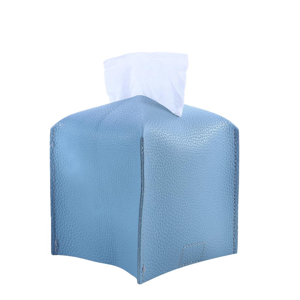 1pc 13cmX13cm Decorative Square Tissue Box PU Leather Tissue Holder Facial Paper Organizer for Bathroom Modern Tissue Box Holder