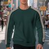 Loose Thin Seven Stripes Mens Waffle Crew Neck Casual Sports Breathable Sweatshirt