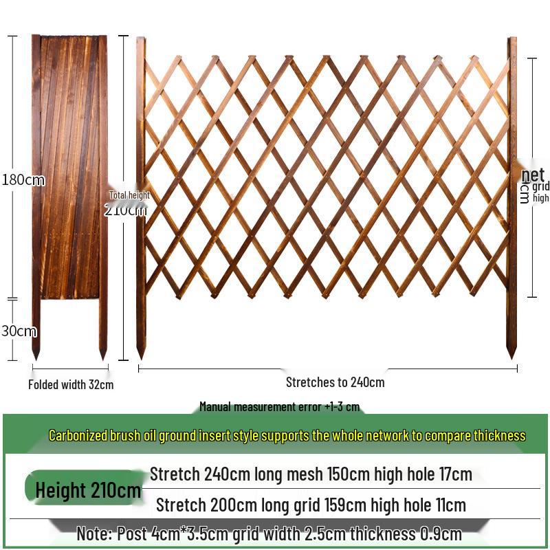 Extendable Anticorrosive Wood Garden Fence & Climbing Frame for Outdoor and Indoor Use