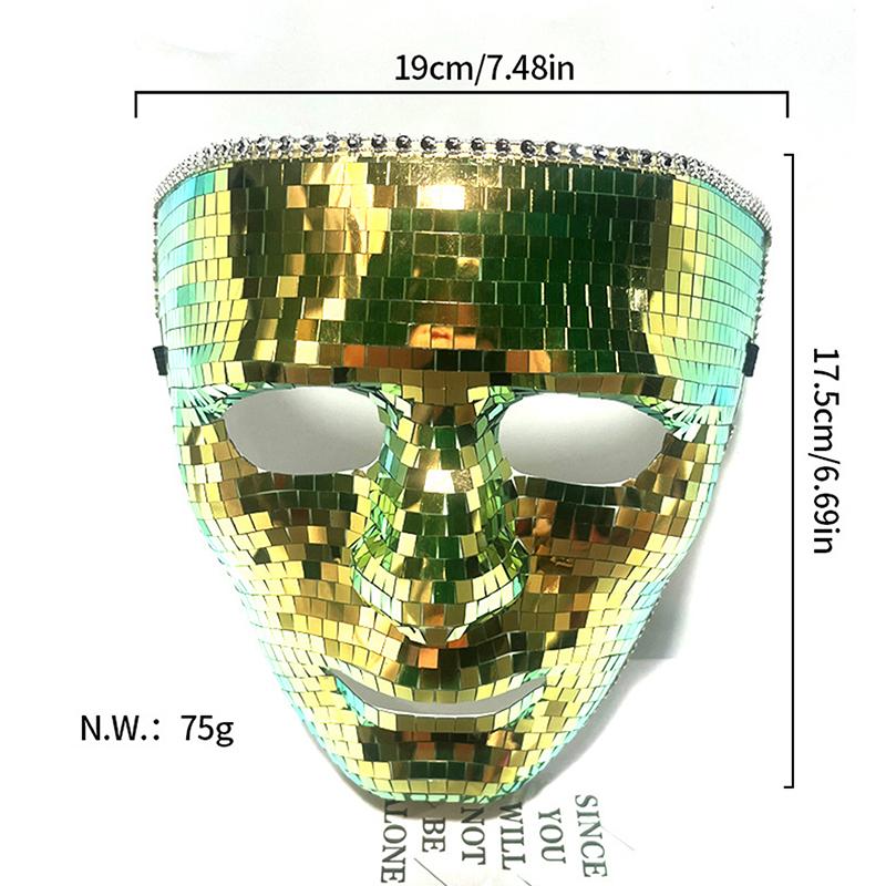 

Disco Ball Glitter Mirror Face Mask Festival Masquerade Masks For Cosplay Party Rave Night Club Mask Dj Accessories A2