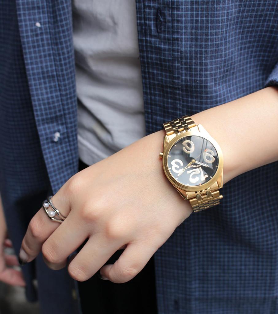 Authorized Distributor [KOMONO] Komono Men's Watch KOM-W4350 RAY Liquid Estate Gold/Black