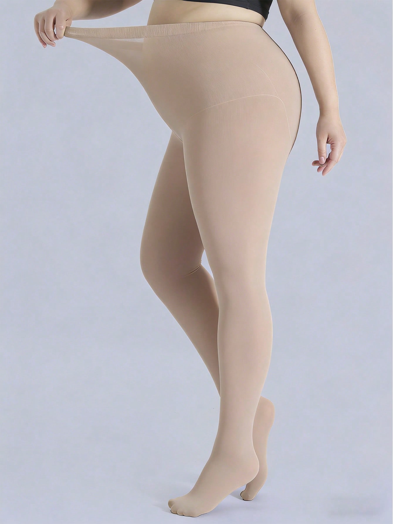 

1 Pair Women Plus Size Nude Lightweight Smooth Sheer Natural Pantyhose Spring M
