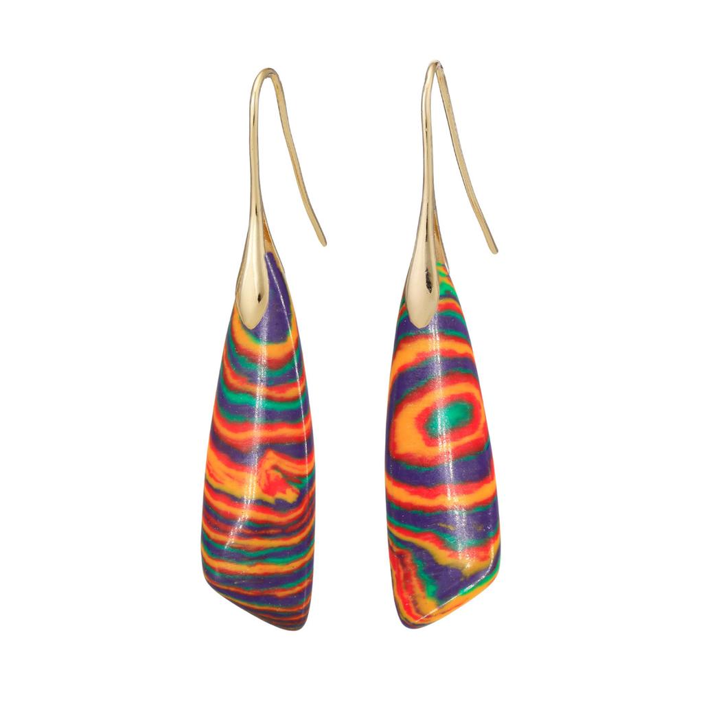 Bohemian Emperor Stone Geometric Pendant Earrings Popular Natural Stone Jewelry