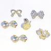10Pcs/Pack Manicure Decoration Decorative Easy To Apply Alloy Nail Art Accessories Bowknot Rhinestone for Personal Use