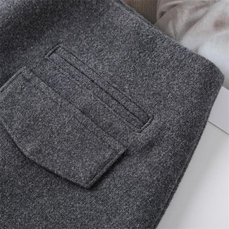 2025 Women's Grey Woolen High Waist A-line Short Skirt - Stylish, Slimming, and Perfect for Autumn/Winter