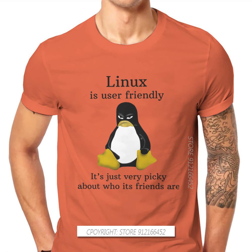 Linux Operating System Tux Penguin Men's TShirt User Friendly Just Picky Distinctive T Shirt Original Casual Sweats New Trend
