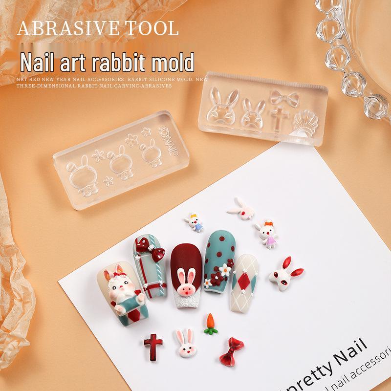 

3D Heart Bunny Nail Art Silicone Mold - Japanese Design