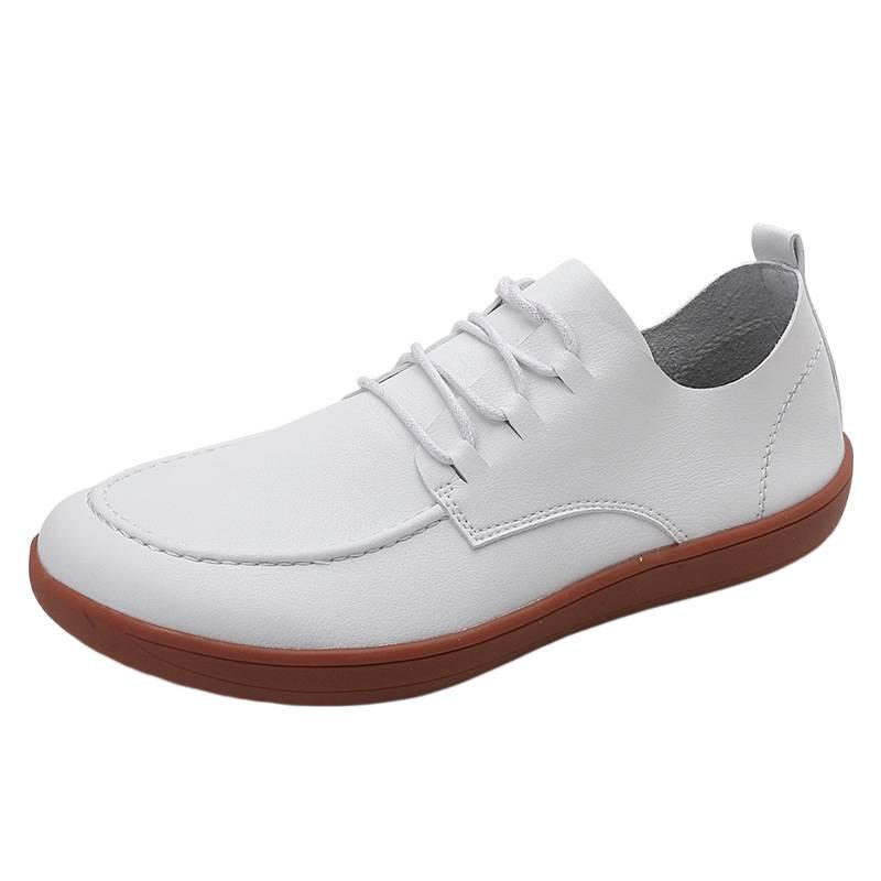 Men'S Shoes Summer Large Size Wide Head Barefoot Shoes Low Top Board Shoes Student Casual Shoes Flat Lace-Up Single Shoes