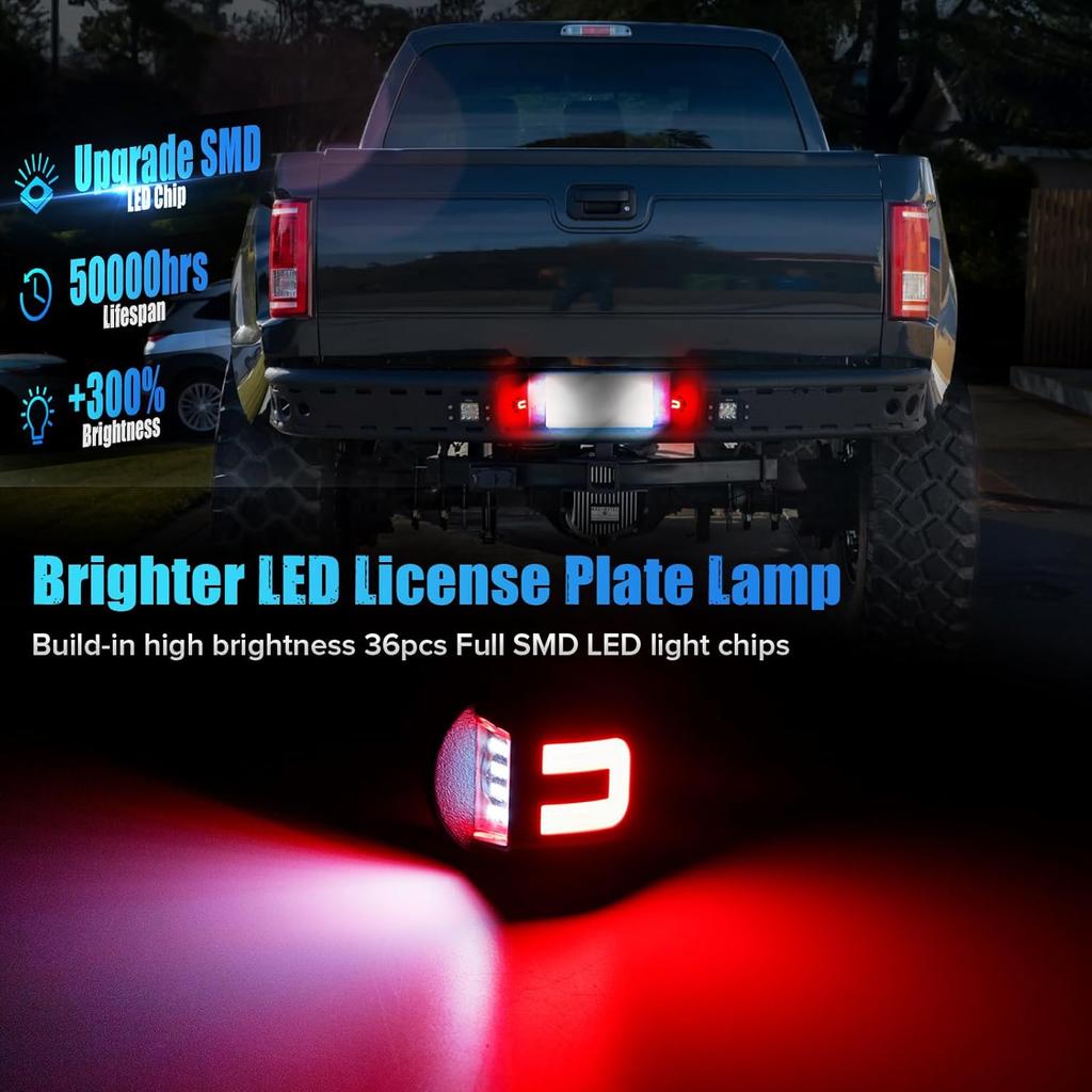 LED License Plate Light Compatible with F150 1990-2014 F250 F350 1980-1999 F250 F350 F450 F550 super duty1999-2016 Bronco80-96 Ranger83-11 6500K Tag