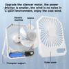 Portable Rechargeable Fan Cooler Mini Desk Cooling Fan Low Noise Compact Size with 3 Speed Settings Foldable Desk Fan