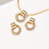 3pcs Set Middle Eastern Elegant Necklace + Earrings Women'S Jewelry Set Fashion Trend Metal Geometric Multi-Circle Pendant