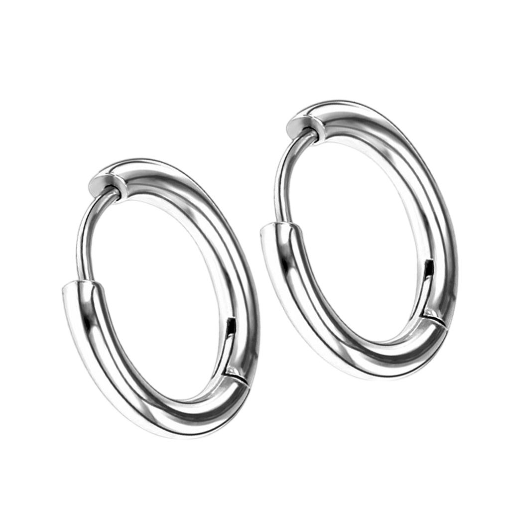 

Silver Hoop Earrings for Women Unique Design Electroplating Tech Glossy Durability Fashionable Rings Gifts Jewelry Accessories 2.5*20mm
