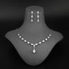 Pendant Chain Jewelry Necklace Dangle Earrings Platinum Plated Bridal Wedding Jewellery Set  Earring and Necklace Sets