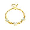 Gold Butterfly Shell Crystal Bracelet – Delicate Romantic Jewelry, Graceful Transformation Gift for Women