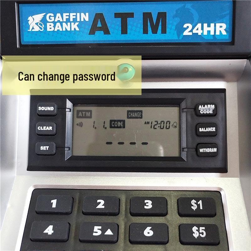 ATM Piggy Bank with Fingerprint Recognition and Password Protection – Large Capacity with Automatic Money Rolling and Card Counting Features