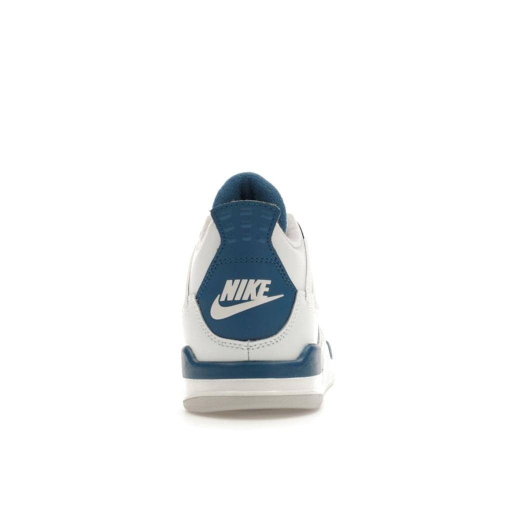 Air Jordan 4 Retro PS Military Blue 2024 Kids Sneakers White Off-White Neutral-Grey BQ7669-141