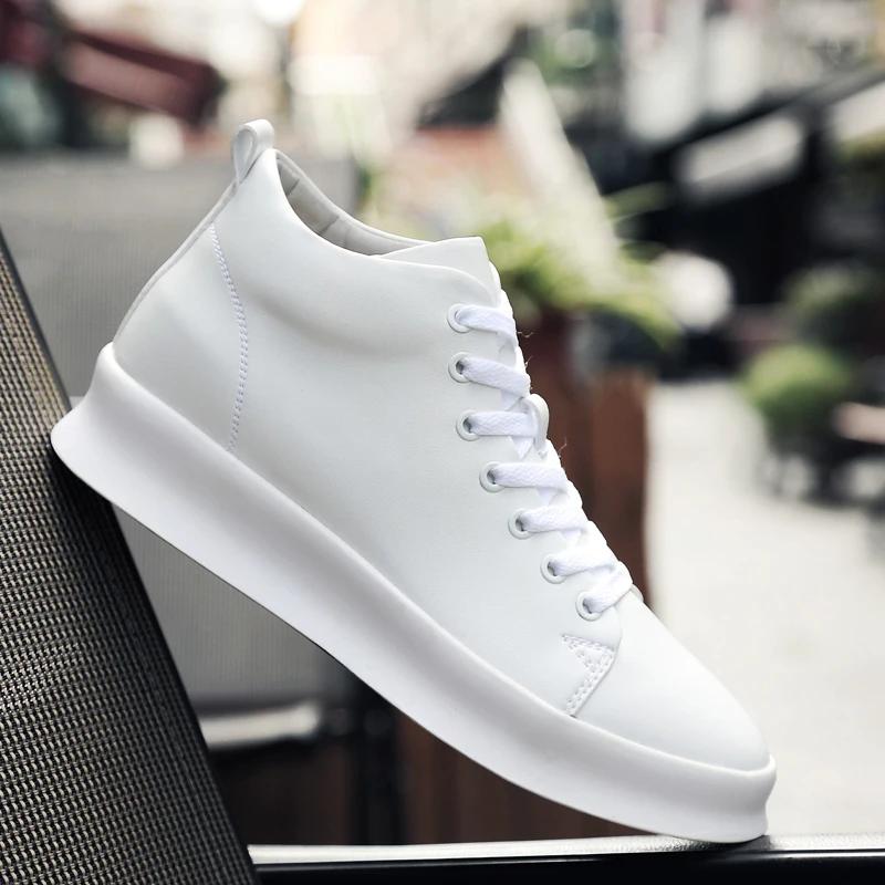 Fashion Luxury Men Elevator Shoes Height Increase Invisible8Cm Heighten Increasing Outdoor Antiskid Sneakers Lace-Up Casual Leather Shoe