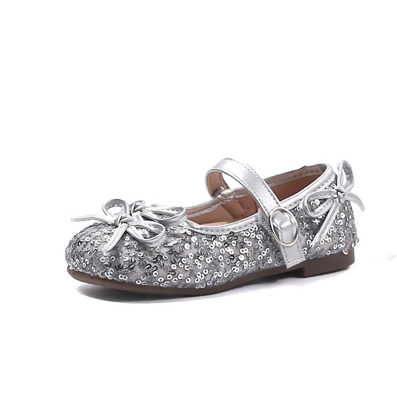 

Princess shoes for girls spring and autumn new models sequins soft sole leather shoes; girls shoes 26
