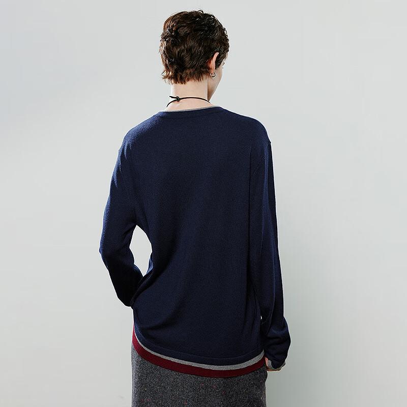 Dámský svetr z úpletu se směsí vlny v americkém stylu s kulatým výstřihem