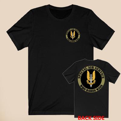 British SAS Special Air Service Men's Black T-Shirt Size S-5XL 2 Sided Unisex T-Shirt