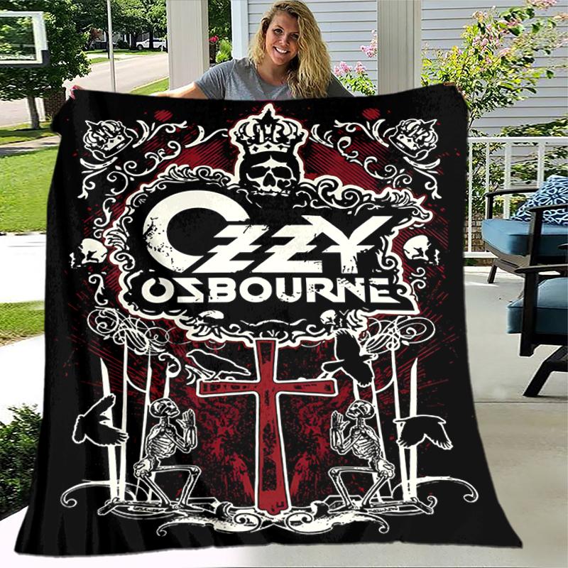1pc Blanket Ozzy Madman Print Design, Lightweight Blanket for Sofa, Bed- Soft &Warm, Gift for All Seasons Like Christmas, Halloween