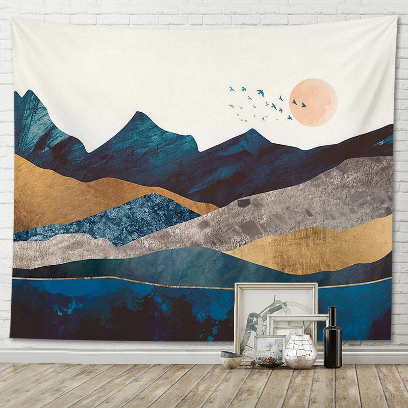 Beautiful Tapestry Room Decoration Abstract Mountain View Home Wall Hanging Background Cloth