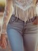 2026 Spring/Summer Women's V-Neck Lace Shirt with Tassel & Hollow Design