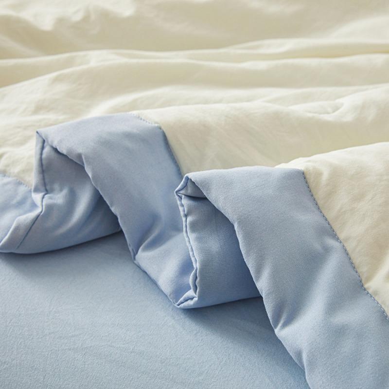 1pc Unprinted Cotton Quilt  Cool Summer Air Conditioning  Solid Color  Skin Friendly  Washable  Lightweight
