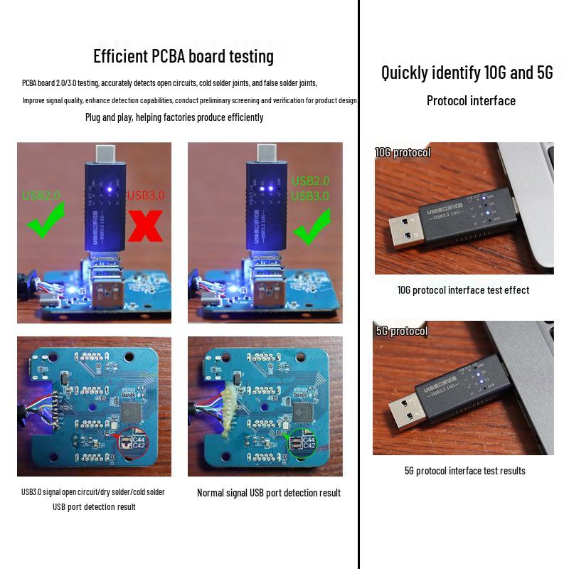 USB 3.0 Multifunctional HUB & Tester: Voltage, Current, Interface, Tester and Docking Station